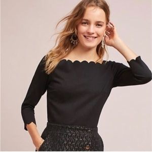 Anthropologie Eri + Ali Pauline Scalloped Top